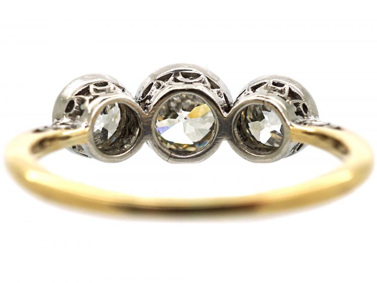 Edwardian 18ct Gold & Platinum, Three Stone Diamond Ring