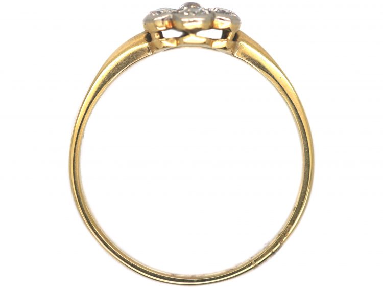 Edwardian 18ct Gold & Platinum Diamond Cluster Ring