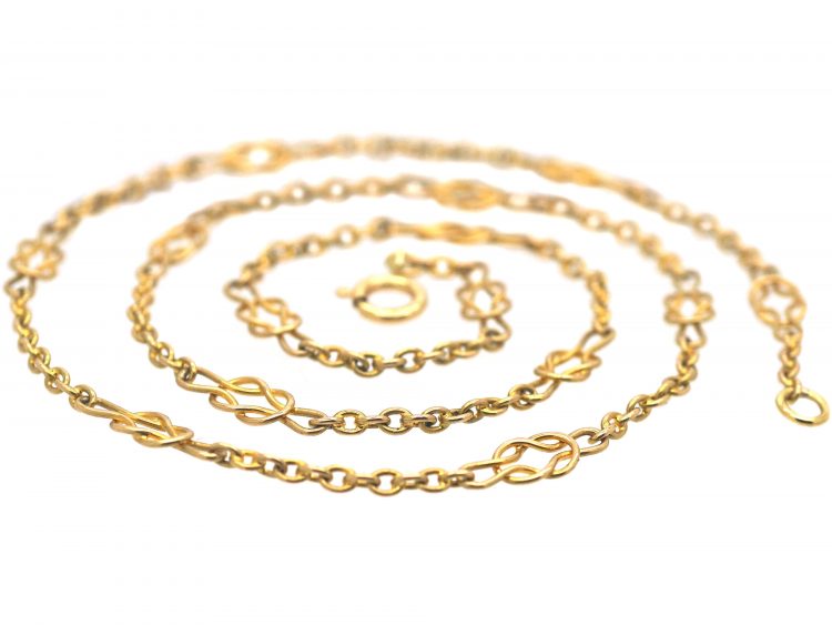 Edwardian 15ct Gold Chain with Knot Motifs