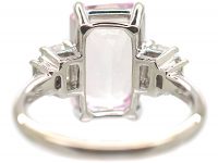 18ct White Gold, Kunzite & Diamond Ring