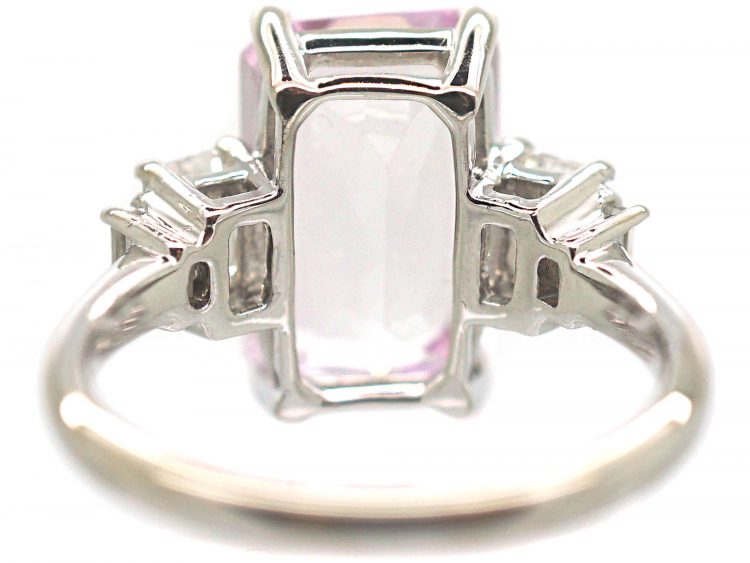 18ct White Gold, Kunzite & Diamond Ring
