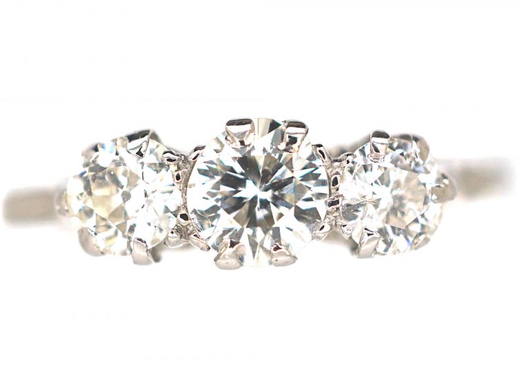 Art Deco Platinum & Three Stone Diamond Ring