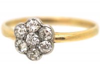 Edwardian 18ct Gold & Platinum Diamond Cluster Ring