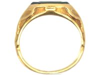 Victorian 18ct Gold Signet Ring set with a Bloodstone with Crest Intaglio