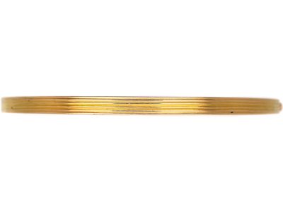 Edwardian 15ct Gold Narrow Ribbed Bangle
