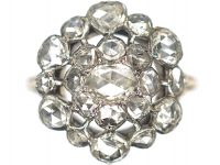 Large Georgian Rose Diamond Cluster Ring