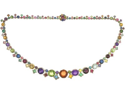 Victorian Gold & Silver Harlequin Necklace