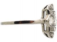 Art Deco Platinum, Diamond Geometric Ring