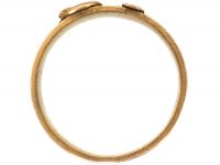 Victorian 18ct Gold & Hair Mourning Ring with Buckle Design