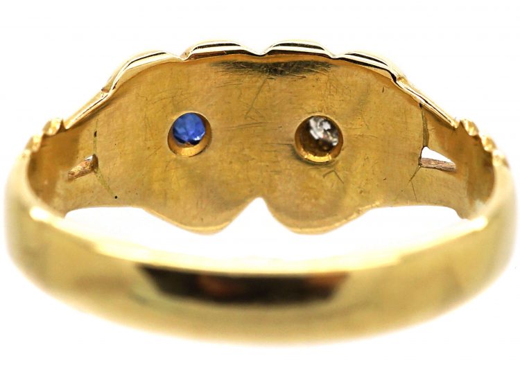 Edwardian 18ct Gold Double Heart Ring