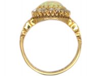 Victorian 18ct Gold , Opal & Rose Diamond Cluster Ring
