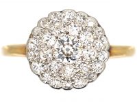 Edwardian 18ct Gold & Platinum Diamond Cluster Ring