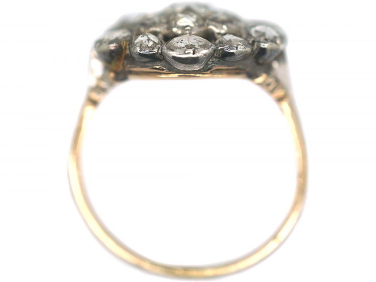 Large Georgian Rose Diamond Cluster Ring