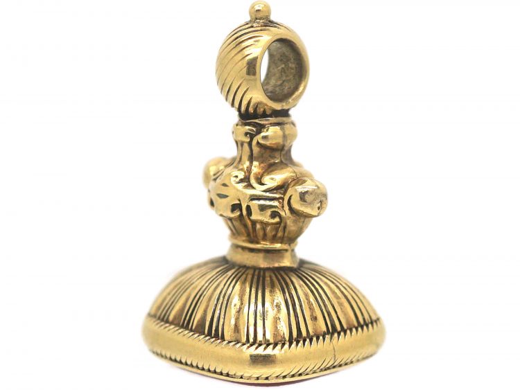 William IV 18ct Gold Seal with Carnelian Intaglio of a Cockerel