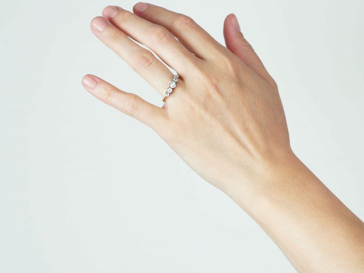 Early 20th Century 18ct Gold & Platinum, Five Stone Diamond Ring