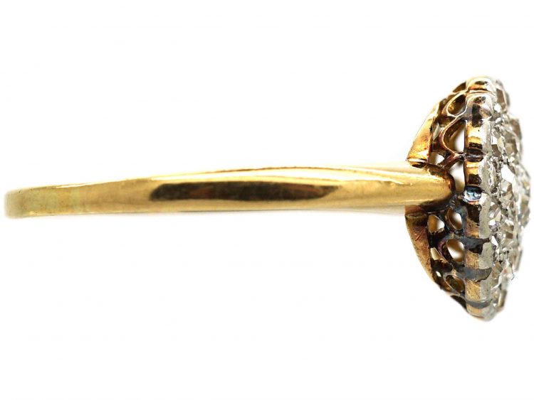 Edwardian 18ct Gold & Platinum Diamond Cluster Ring