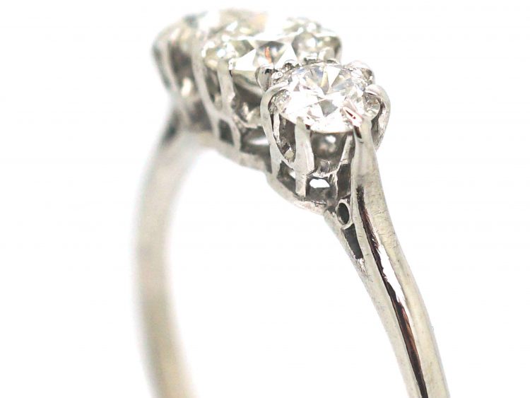 Art Deco Platinum & Three Stone Diamond Ring