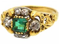 18ct Gold, Emerald & Diamond Ring