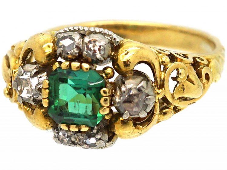 18ct Gold, Emerald & Diamond Ring