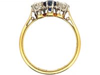 Early 20th Century 18ct Gold & Platinum, Sapphire & Diamond Three Stone Ring