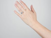 18ct Gold, Aquamarine & Diamond Cluster Ring