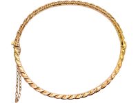 Victorian 9ct Gold Woven Design Bangle
