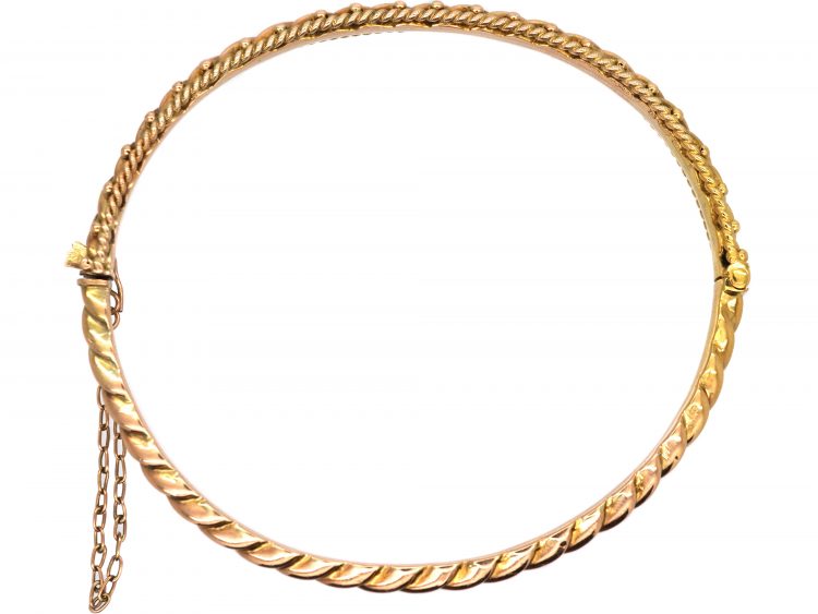 Victorian 9ct Gold Woven Design Bangle