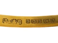 Edwardian 9ct Gold Engraved Bangle