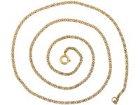 Edwardian 9ct Gold Flat Coiled Link Chain