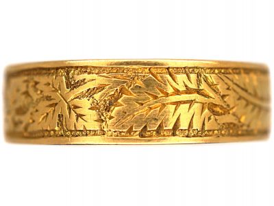 Victorian 18ct Gold Wedding Ring with Fern & Ivy Motifs
