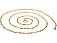 Edwardian 9ct Gold Flat Coiled Link Chain