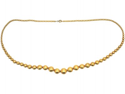 French Gold Graded Beads Necklace