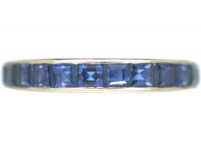 Art Deco 18ct White Gold, Sapphire Eternity Ring