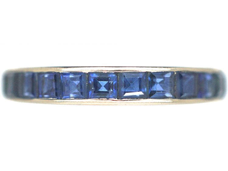 Art Deco 18ct White Gold, Sapphire Eternity Ring