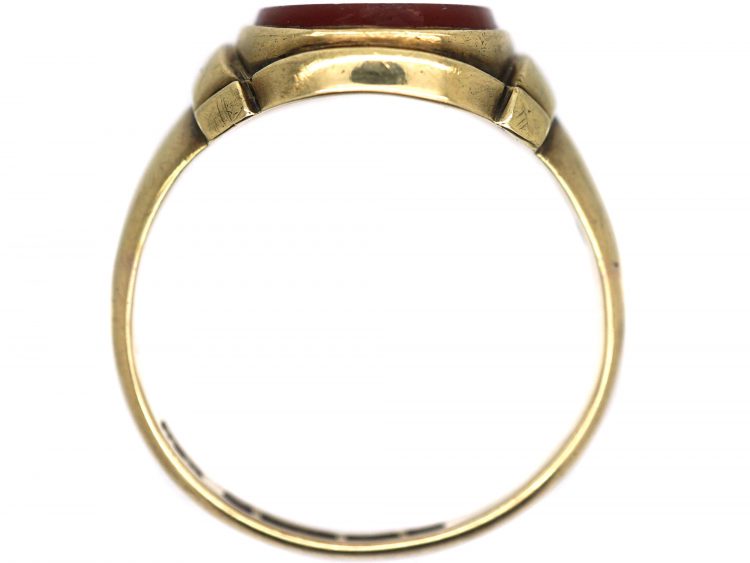 Victorian 9ct Gold & Carnelian Signet Ring