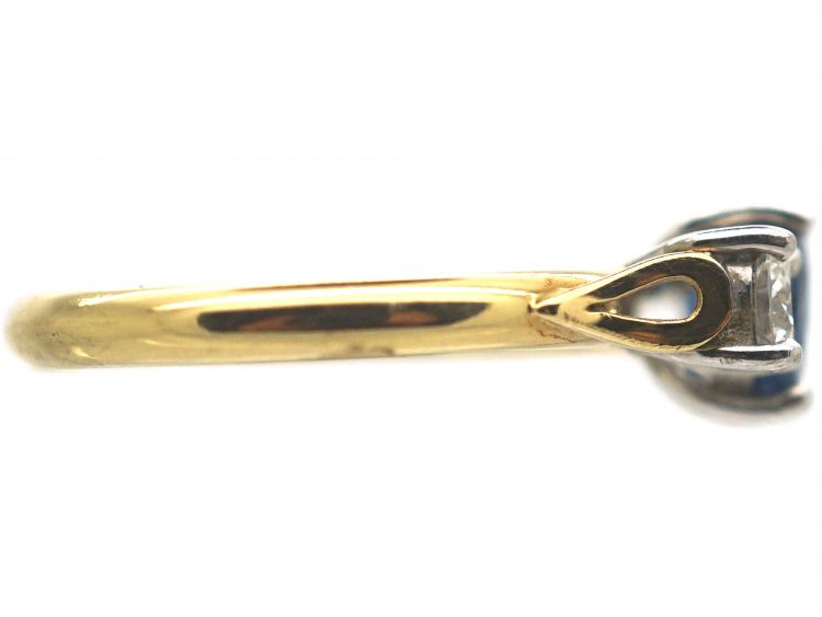 18ct Gold, Sapphire & Diamond Three Stone Ring