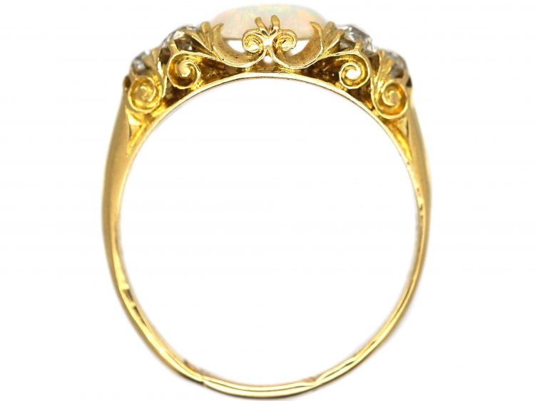 Edwardian 18ct Gold Opal & Diamond Ring