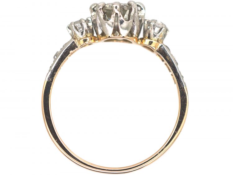 Edwardian 18ct Gold Three Stone Diamond Ring