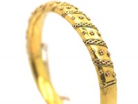 Victorian 15ct Gold Bangle with Applied Decoration