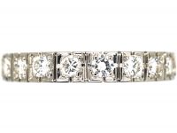 Art Deco French 18ct White Gold & Diamond Eternity Ring
