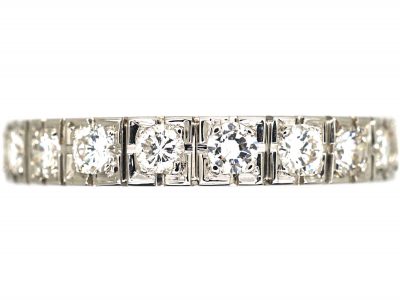 Art Deco French 18ct White Gold & Diamond Eternity Ring