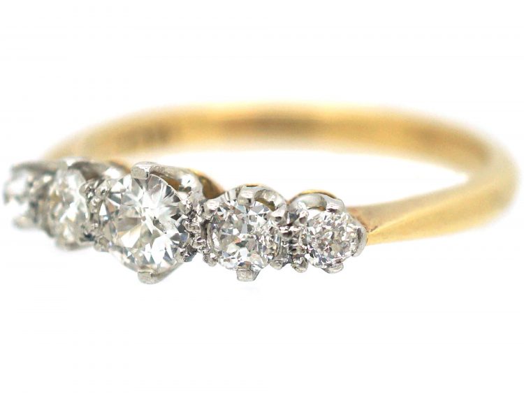 Early 20th Century 18ct Gold & Platinum, Five Stone Diamond Ring