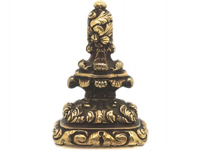 Late Georgian 18ct Gold Seal With Carnelian Intaglio of a Lion Rampant