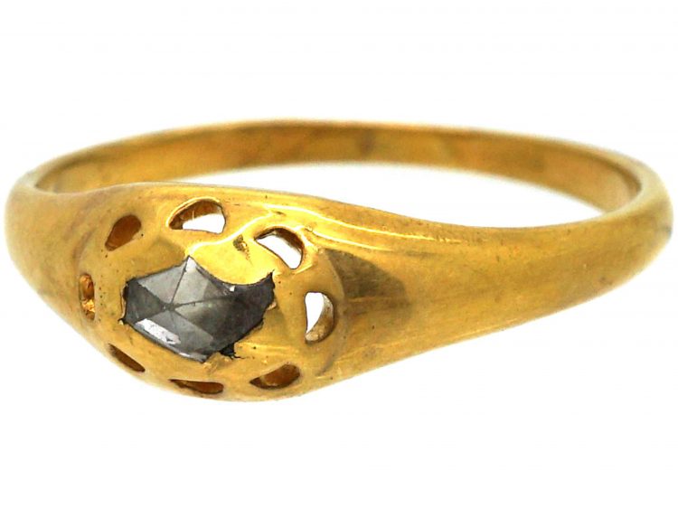 French Mid 18th Century 18ct Gold, Rose Diamond Ring