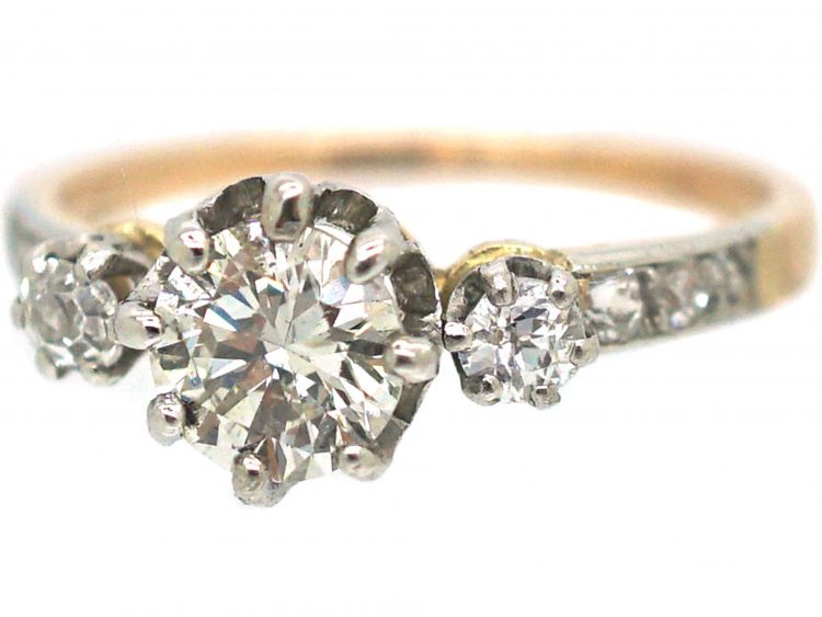 Edwardian 18ct Gold Three Stone Diamond Ring