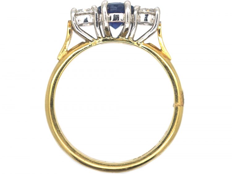 18ct Gold, Sapphire & Diamond Three Stone Ring