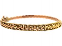 Victorian 9ct Gold Woven Design Bangle