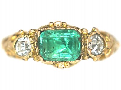 Regency 15ct Gold, Emerald & Diamond Ring