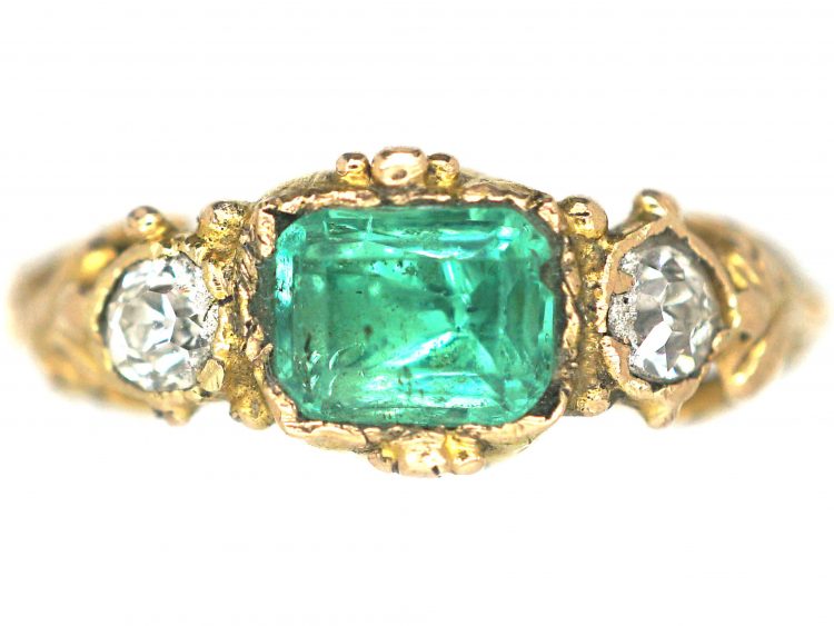 Regency 15ct Gold, Emerald & Diamond Ring