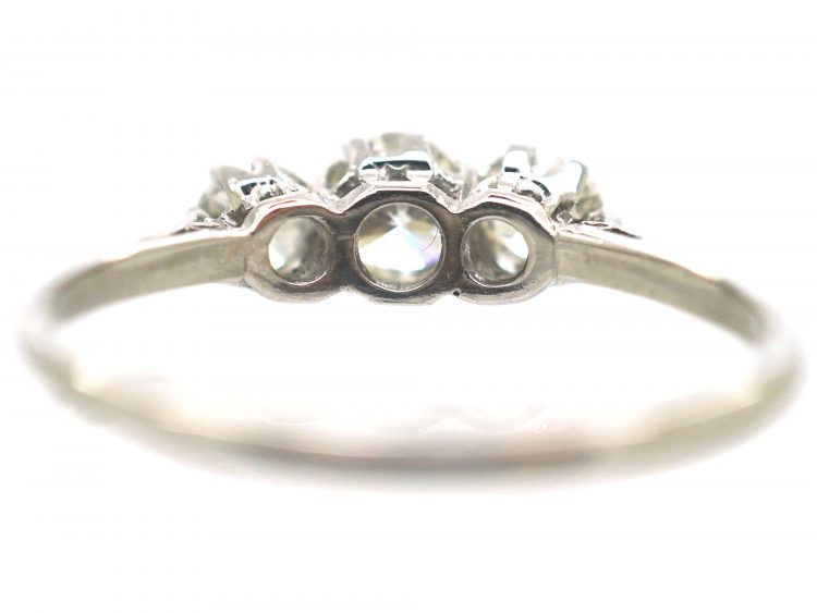 Art Deco Platinum & Three Stone Diamond Ring
